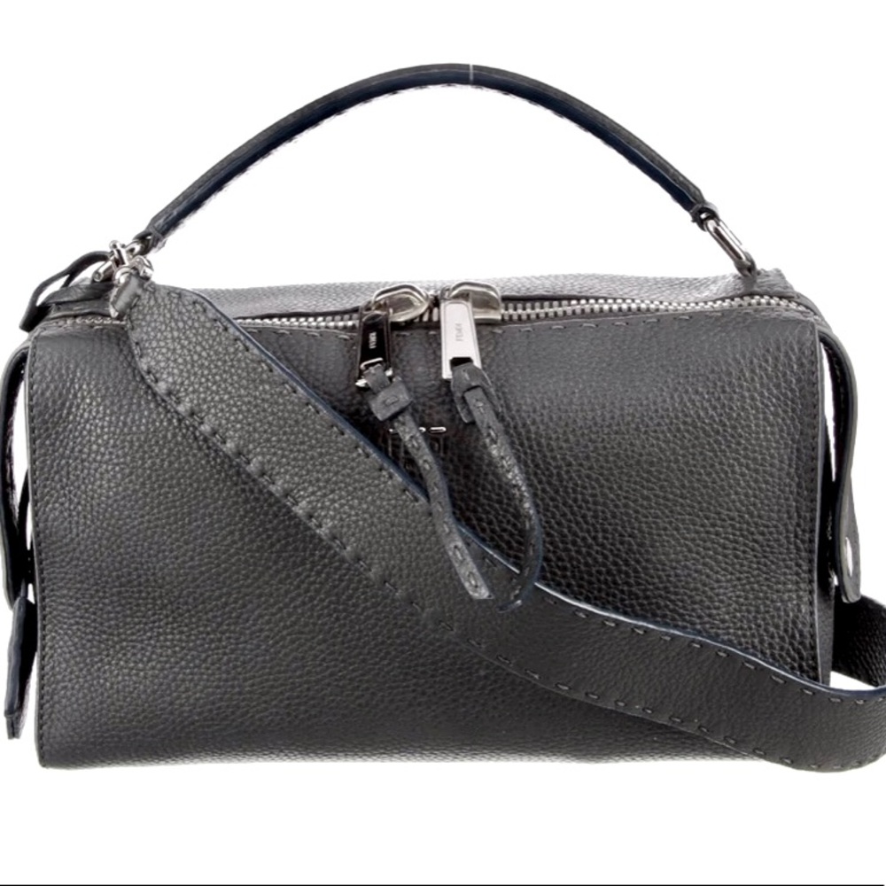 Fendi
Selleria Lei Roman Calf Boston Bag, Asphalt